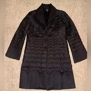 Persaman New York M Silk Black Quilted Lightweight Jacket Coat Vintage